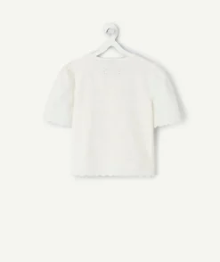 Chemise fille écru broderie anglaise