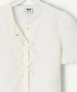 Chemise fille écru broderie anglaise