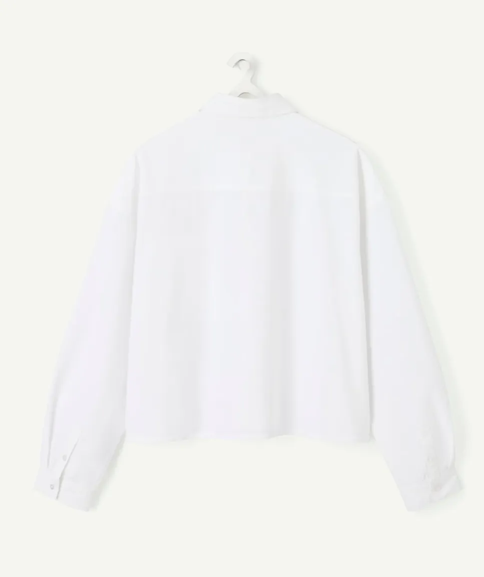 Chemise fille droite blanche