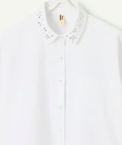 Chemise fille droite blanche