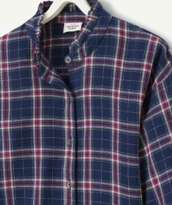 Chemise fille en coton bio à carreaux