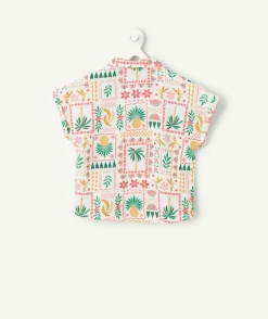 Chemise fille imprimé tropical coloré