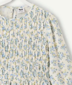 Chemise fille manches longues imprimé fleuri