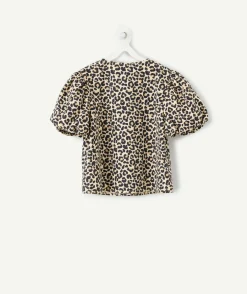 Chemise fille oversize imprimé léopard