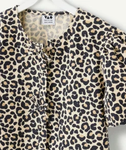 Chemise fille oversize imprimé léopard