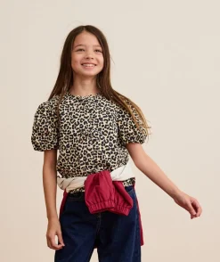 Chemise fille oversize imprimé léopard