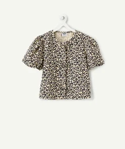 Chemise fille oversize imprimé léopard