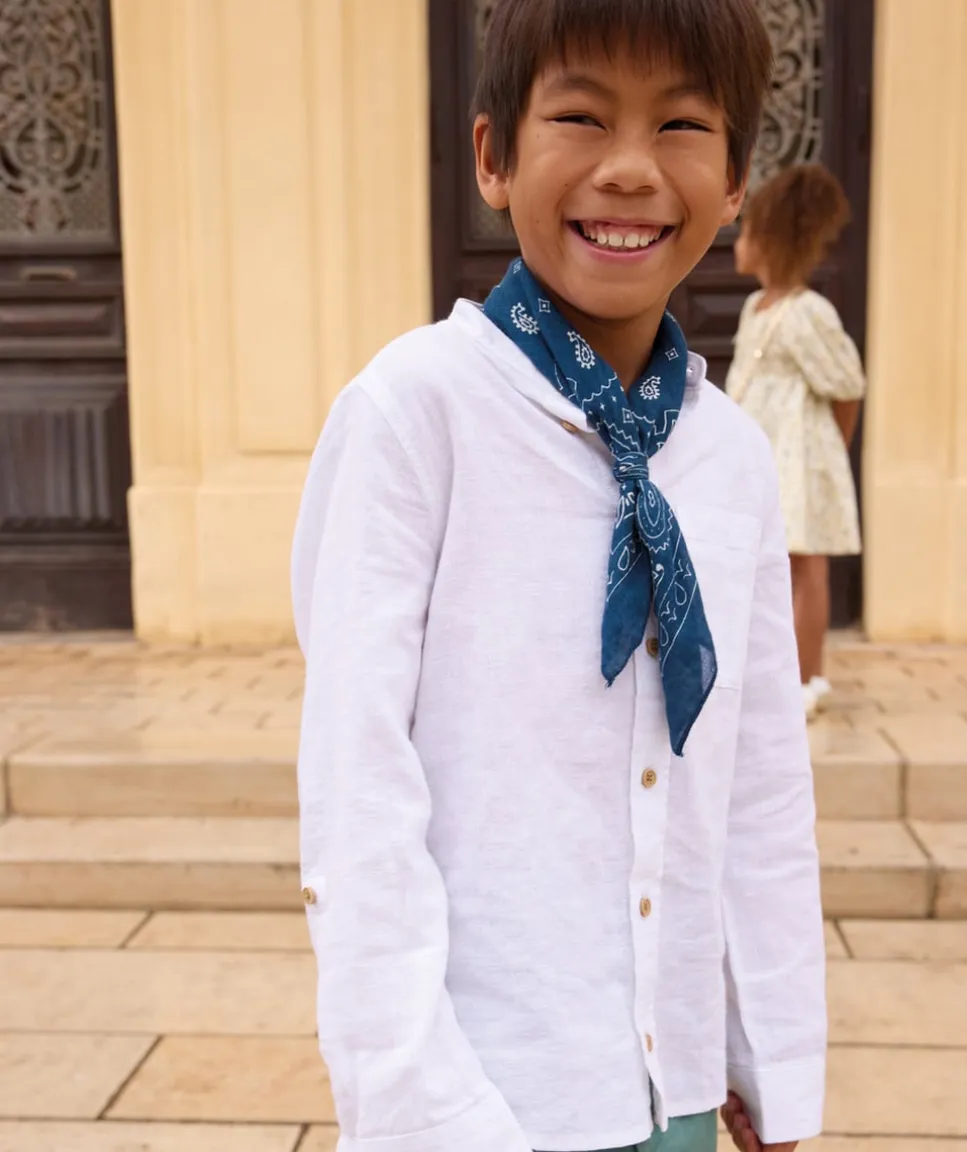 Chemise garçon blanche à boutons