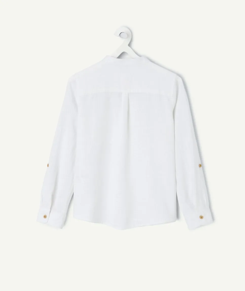 Chemise garçon blanche à boutons