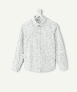Chemise garçon blanche imprimée