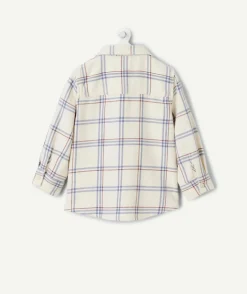 Chemise garçon à carreaux beige