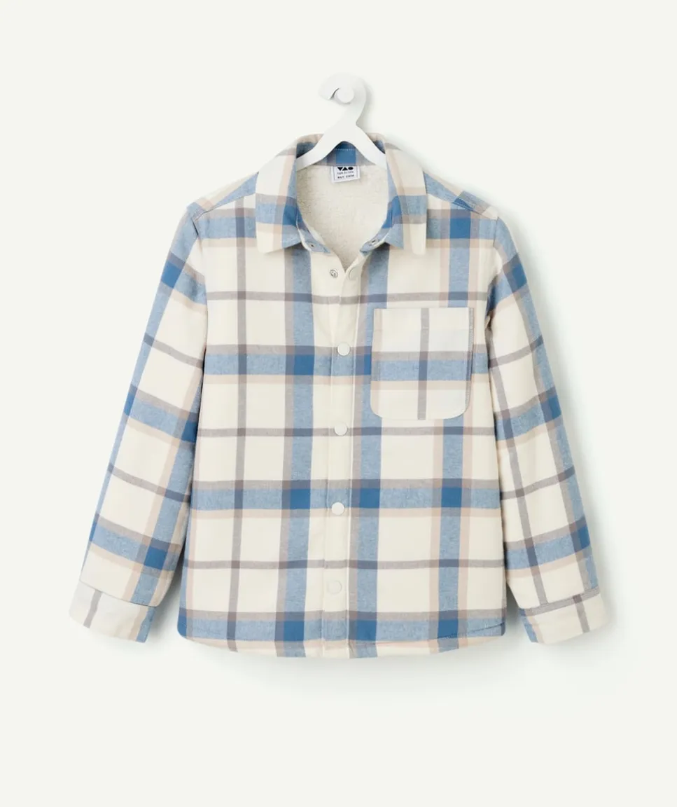 Chemise garçon à carreaux bleu et blanc