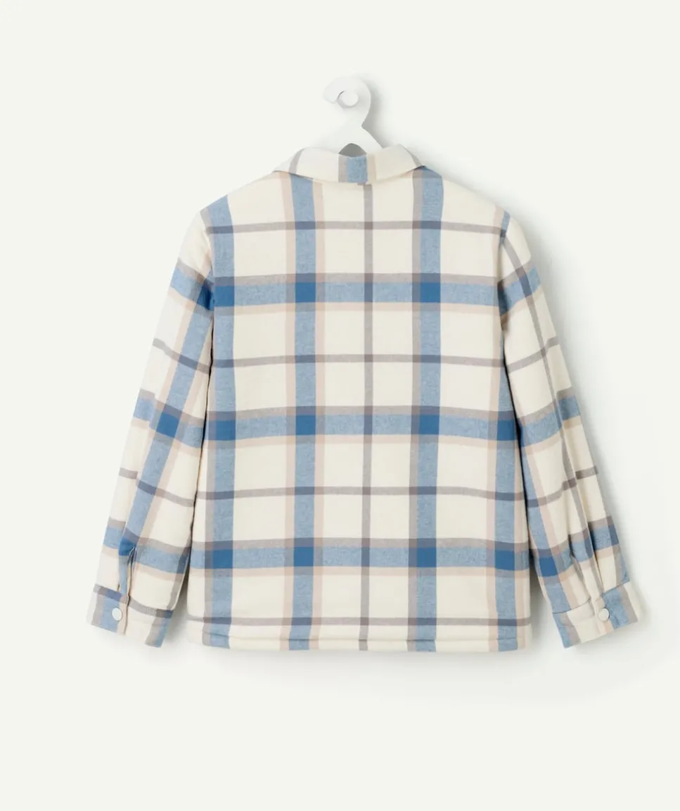 Chemise garçon à carreaux bleu et blanc