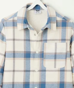 Chemise garçon à carreaux bleu et blanc