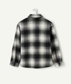 Chemise garçon à carreaux noir et blanc