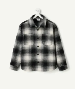 Chemise garçon à carreaux noir et blanc