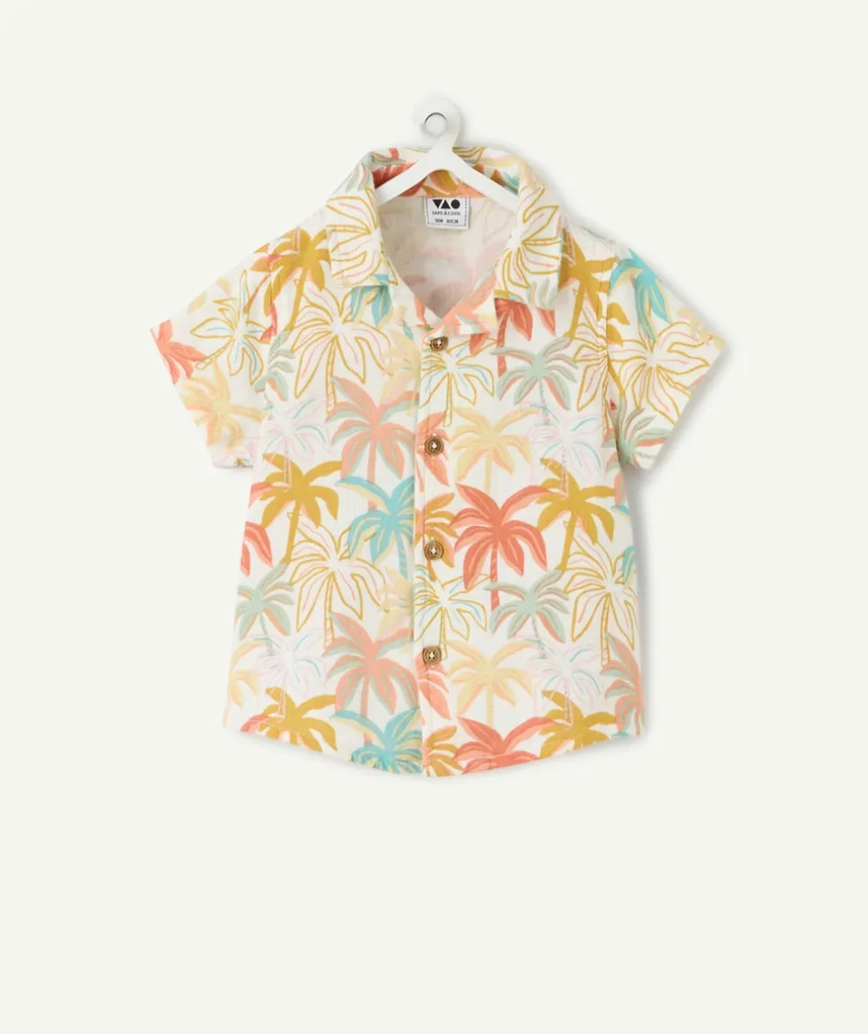 Chemise garçon imprimé palmiers colorés