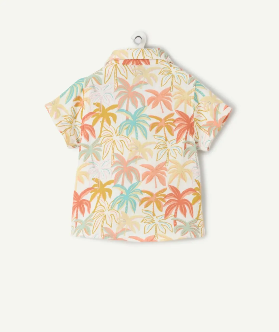 Chemise garçon imprimé palmiers colorés