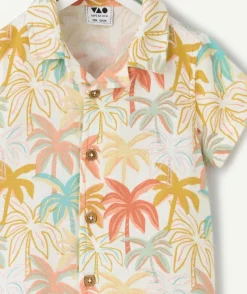 Chemise garçon imprimé palmiers colorés