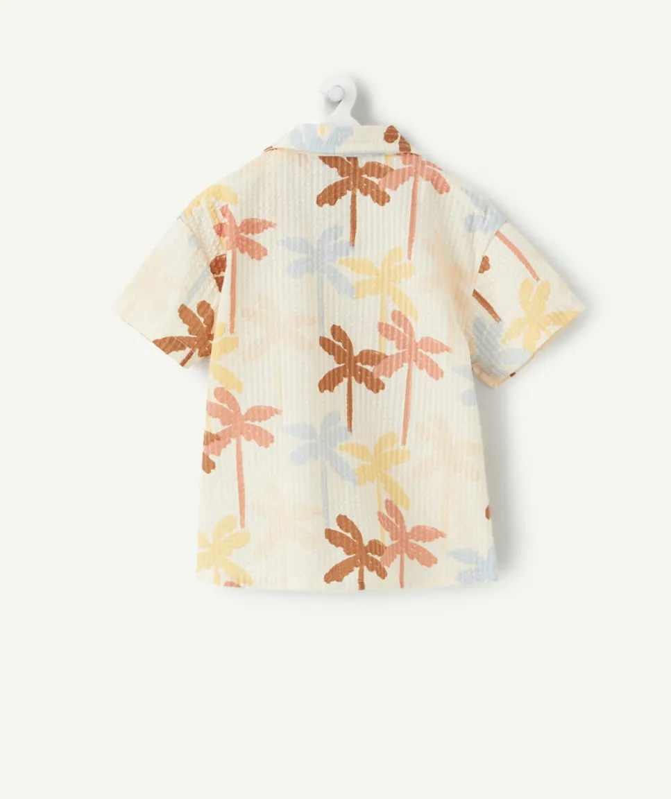 Chemise garçon imprimé palmiers en coton