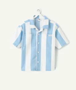 Chemise garçon manches courtes rayée