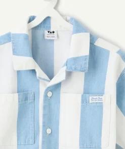 Chemise garçon manches courtes rayée