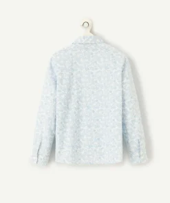 Chemise garçon manches longues imprimé bleu