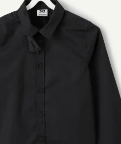 Chemise garçon noire à manches longues avec nœud papillon