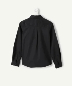 Chemise garçon noire à manches longues avec nœud papillon