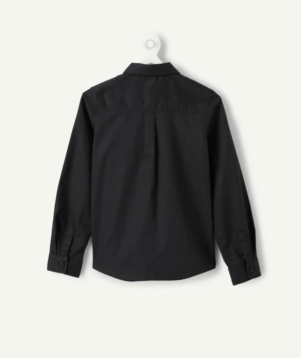 Chemise garçon noire à manches longues avec nœud papillon