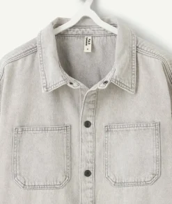 Chemise garçon oversize denim gris