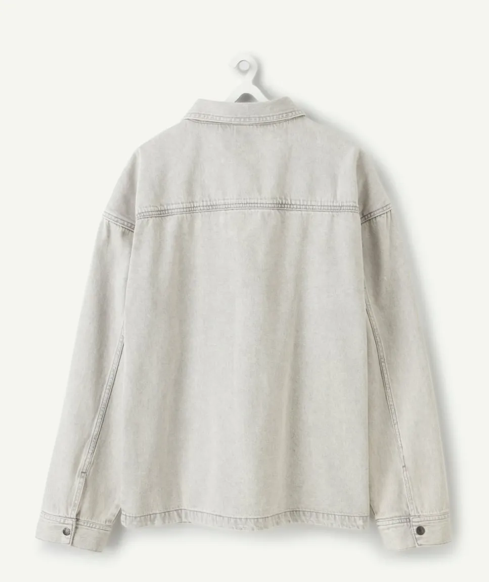 Chemise garçon oversize denim gris
