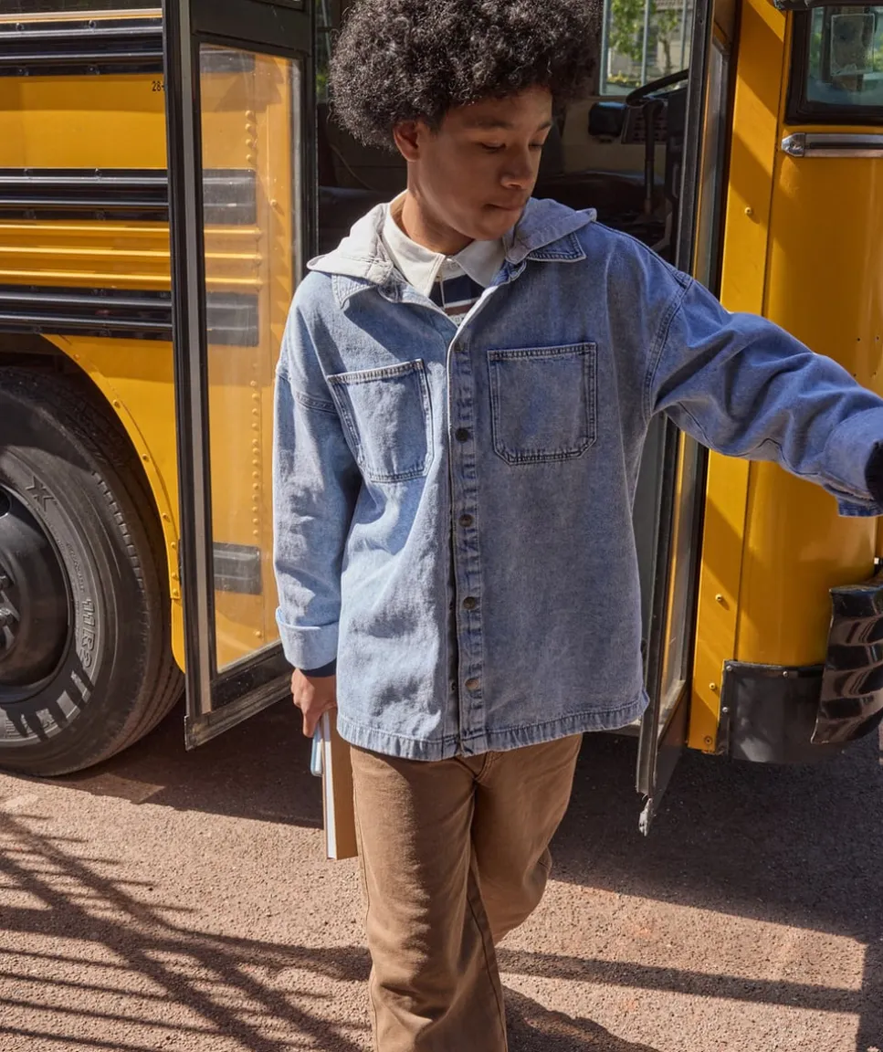 Chemise garçon oversize denim