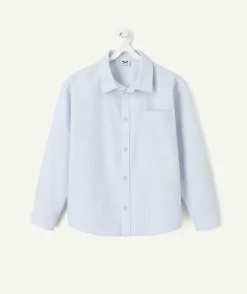 Chemise garçon rayée bleue