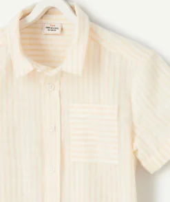 Chemise manches courtes garçon rayée orange