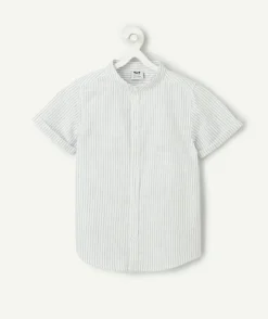 Chemise manches courtes rayée garçon