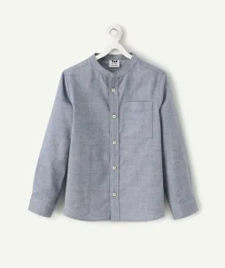 Chemise manches longues et col mao pour garçon
