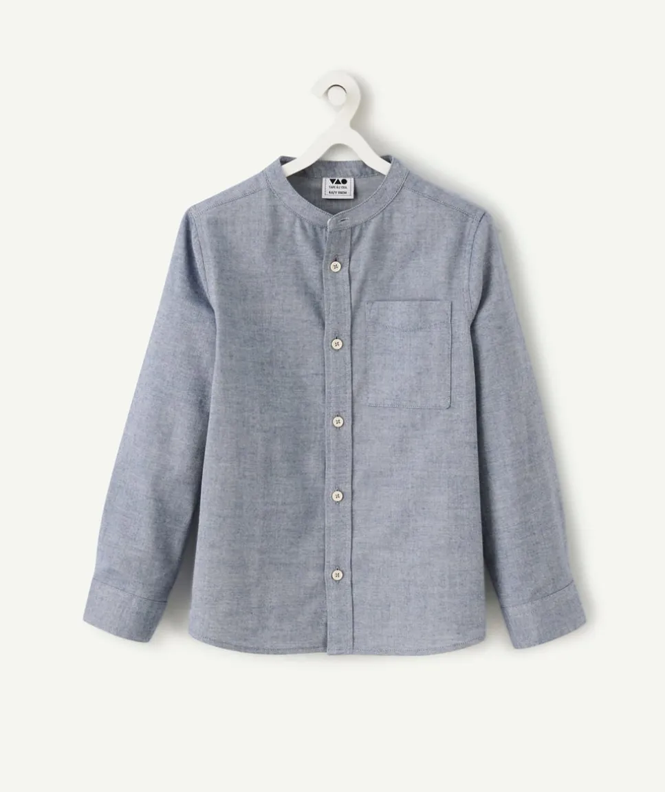 Chemise manches longues et col mao pour garçon