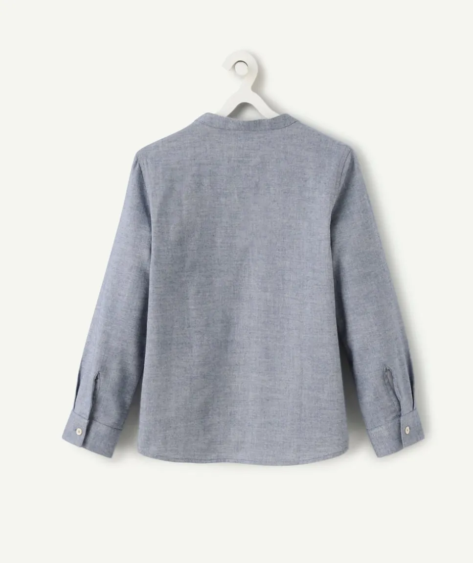Chemise manches longues et col mao pour garçon