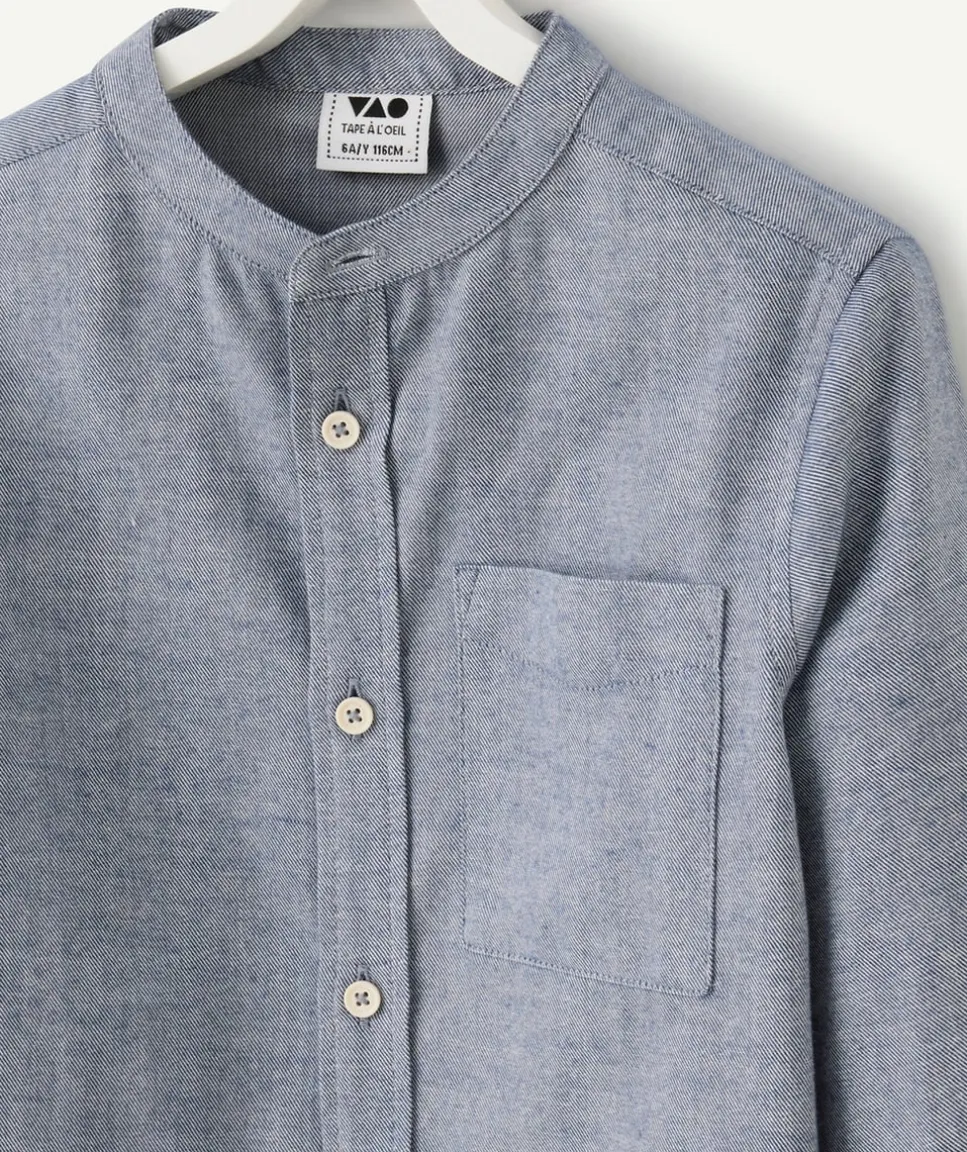 Chemise manches longues et col mao pour garçon