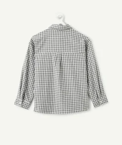 Chemise manches longues garçon à carreaux manches longues