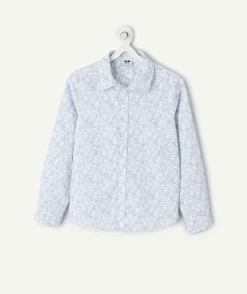 Chemise manches longues garçon imprimé bleu