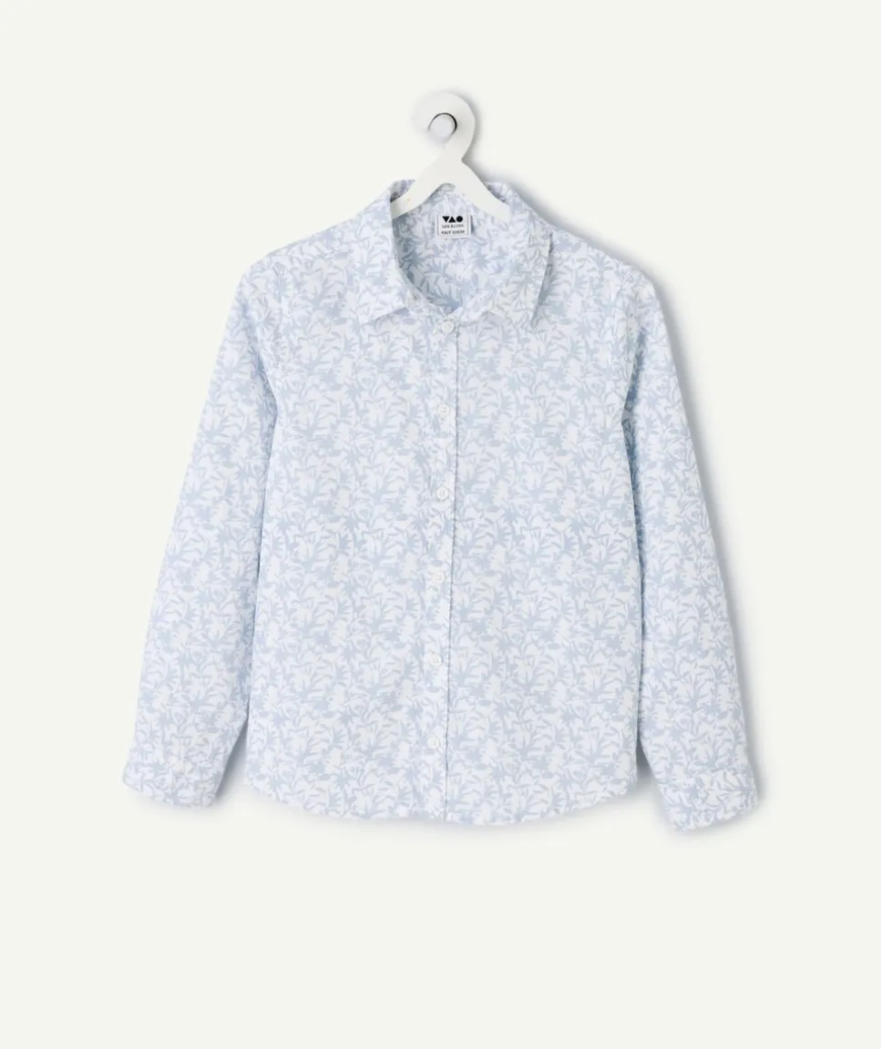 Chemise manches longues garçon imprimé bleu