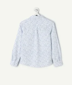 Chemise manches longues garçon imprimé bleu
