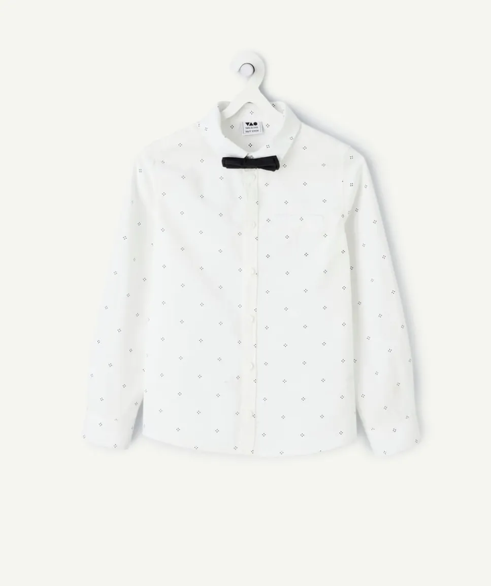 Chemise manches longues garçon imprimé avec nœud papillon