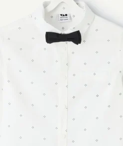 Chemise manches longues garçon imprimé avec nœud papillon