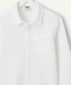 Chemise manches longues garçon en coton bio blanc