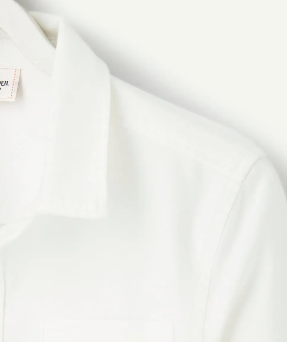 Chemise manches longues garçon en coton bio blanc