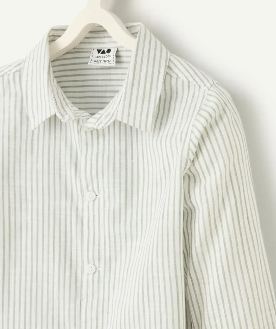 Chemise rayée manches longues garçon