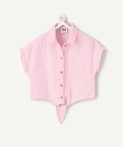 Chemise rose à nouer fille